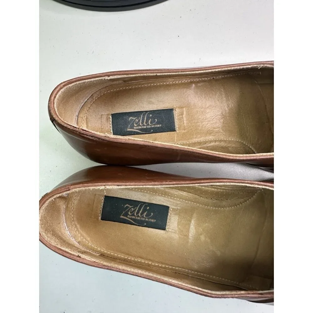 ZELLI Italian Handmade Dress Shoes Soft Calfskin Penny Loafers Sz 9.5